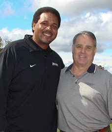 Frank Richard ’70 with Coach Ed Cooley